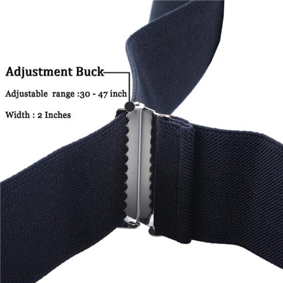 Men Utility Suspenders Adjustable Elastic - Heavy Duty 2 Inch Wide - Picture 2 of 16